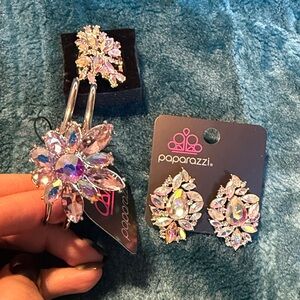 Paparazzi Silver and Iridescent Jewelry Set